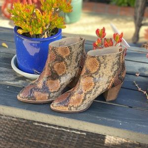 Worn ONCE! Snake skin booties